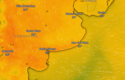 Alerta amarilla por vientos y lluvia para el viernes 10 de abril