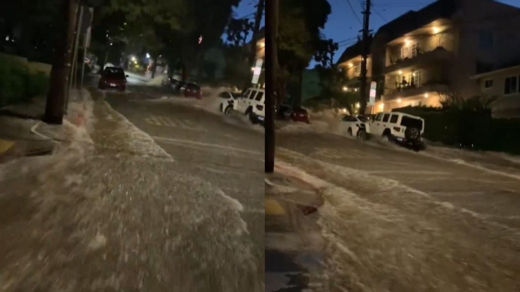 Rotura de caño causa inundaciones y socavones en West Hollywood