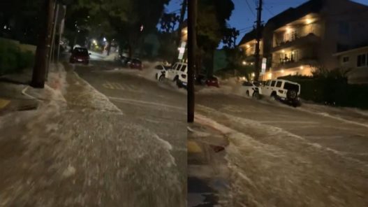 Rotura de caño causa inundaciones y socavones en West Hollywood