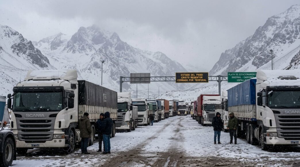 Temporal de nieve prolongado causa caos en la frontera de la cordillera
