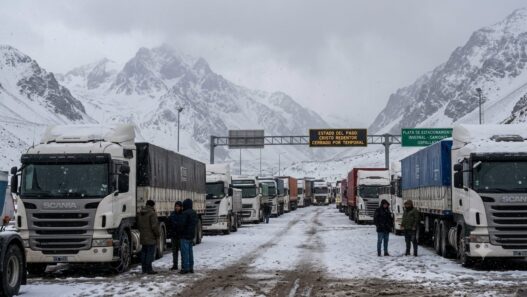 Temporal de nieve prolongado causa caos en la frontera de la cordillera