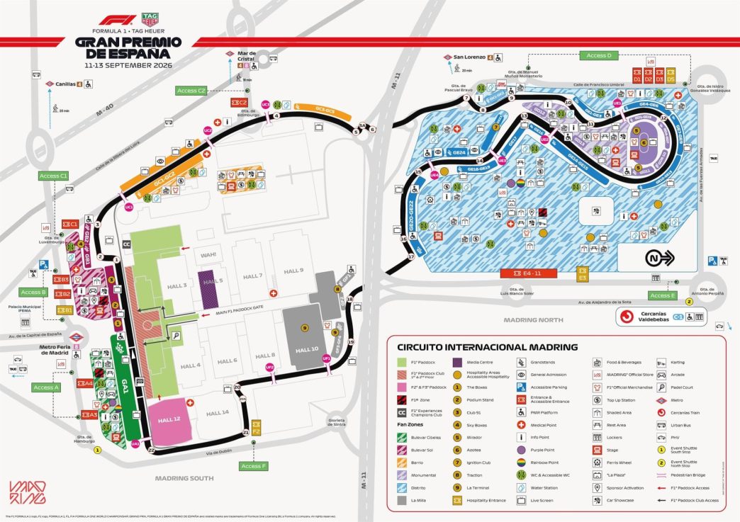 Madring establecerá dos áreas sin conexión peatonal durante el Gran Premio de Fórmula 1