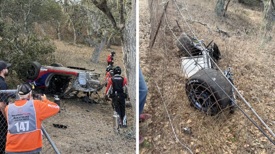 Accidente en Laguna Seca: Piloto trasladado a hospital tras colisión en curva peligrosa