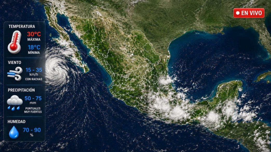 Lluvias intensas por el huracán Marie en México este 4 de septiembre