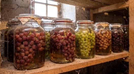Conservación de uvas en frascos para invierno sin congelación ni aditivos