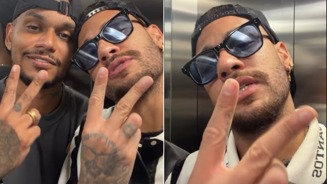Neymar muestra un gesto que sugiere apoyo a Flávio Bolsonaro en las elecciones presidenciales de Brasil