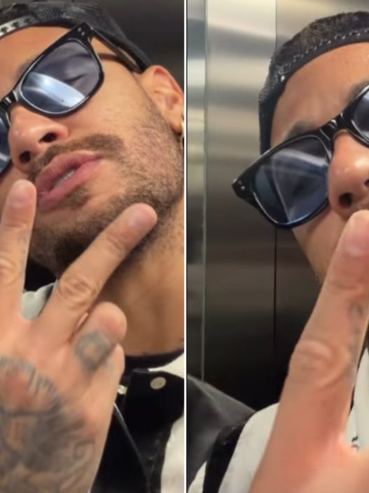 Neymar muestra un gesto que sugiere apoyo a Flávio Bolsonaro en las elecciones presidenciales de Brasil