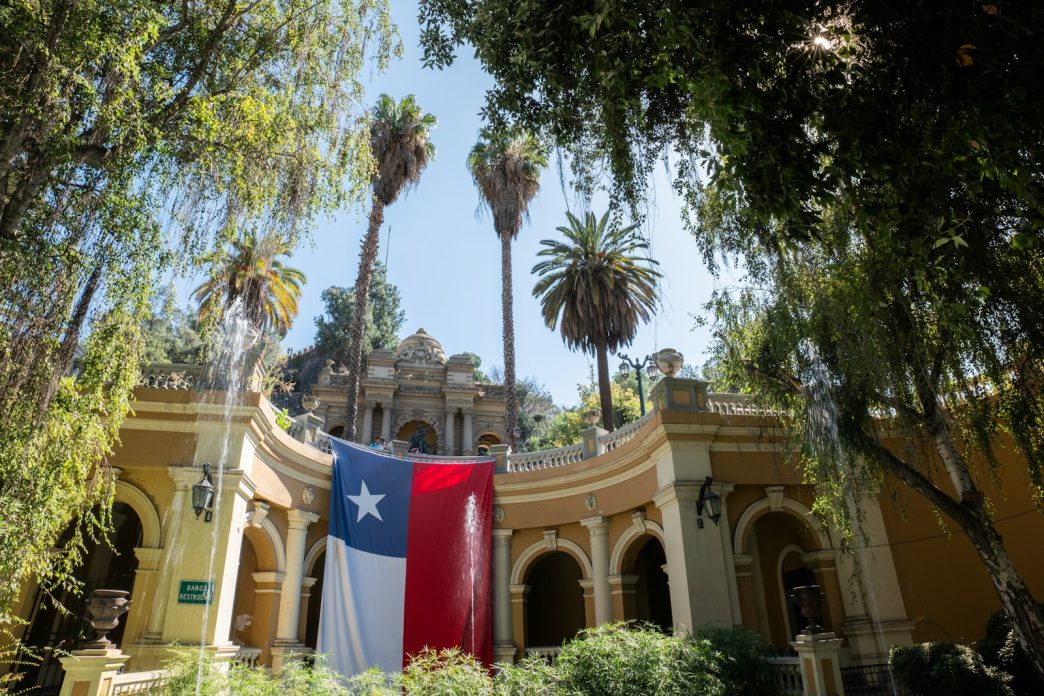 Chilean flag on Cerro Santa Lucía in Santiago, illustrating Chile public holidays 2027