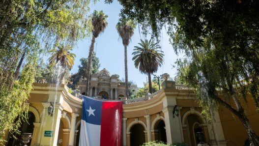 Chilean flag on Cerro Santa Lucía in Santiago, illustrating Chile public holidays 2027