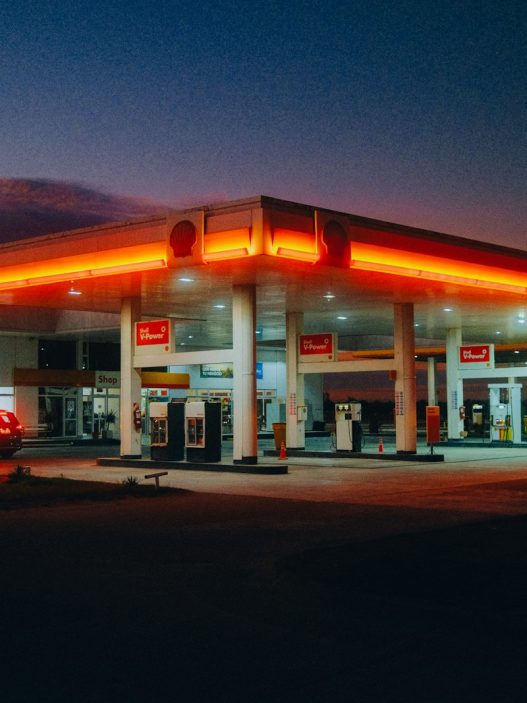 Shell fuel station at sunset, part of the network Raízen sold to Mercuria in Argentina
